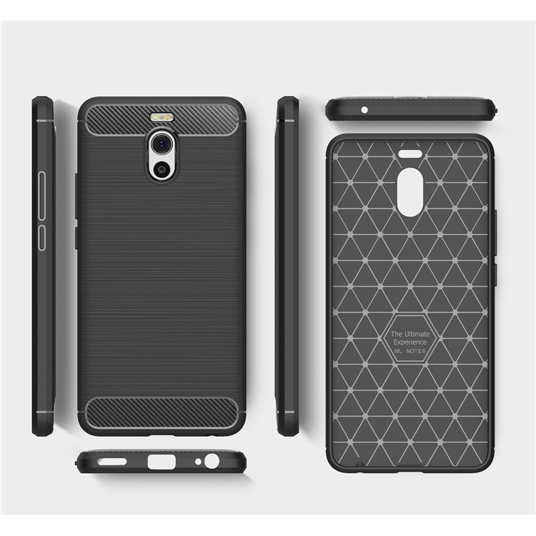 Carbon Fiber Texture Brushed TPU Mobile Phone Case for Meizu M6 Note - Black-9