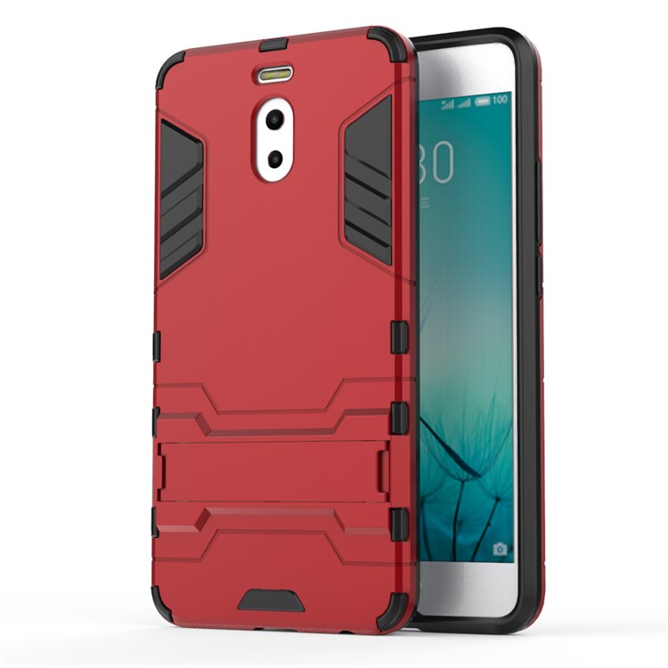 Shockproof PC + TPU Hybrid Kickstand Phone Casing for Meizu M6 Note - Red-2