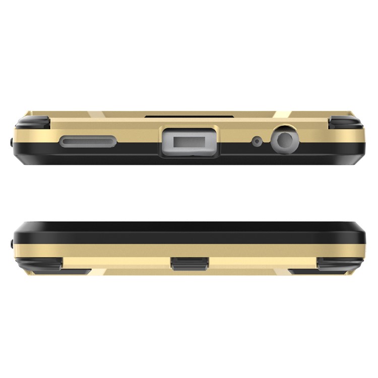 Shockproof PC + TPU Hybrid Kickstand Mobile Phone Case for Meizu M6 Note - Gold-5