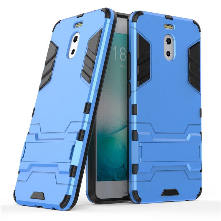Shockproof PC + TPU Hybrid Kickstand Cell Phone Case for Meizu M6 Note - Baby Blue-1