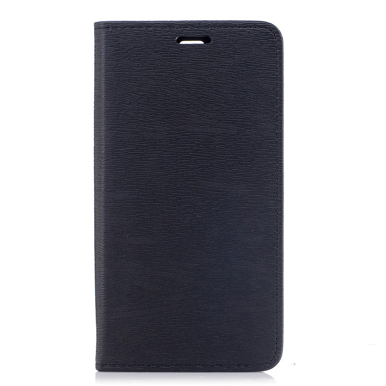Wood Texture Magnetic Adsorption Leather Stand Case for Meizu M6 Note - Black-1