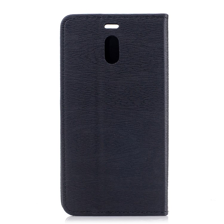 Wood Texture Magnetic Adsorption Leather Stand Case for Meizu M6 Note - Black-2