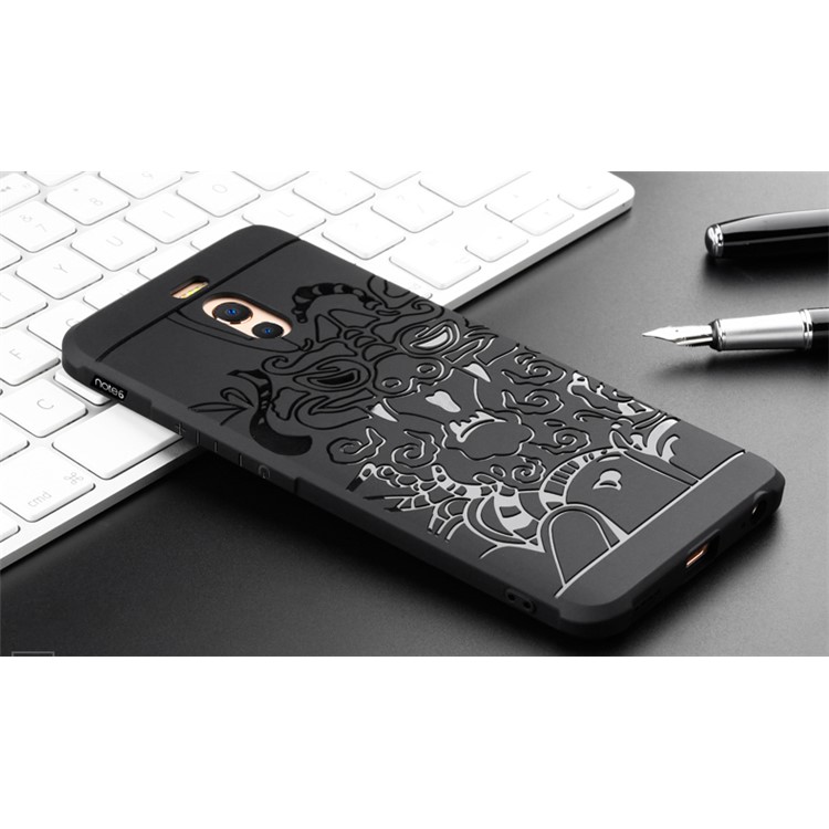 All-wrapped Drop-proof TPU Phone Case Accessory for Meizu M6 Note - Dragon / Black-4