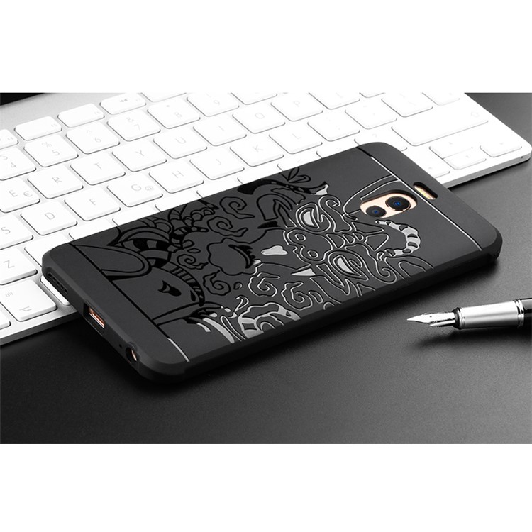 All-wrapped Drop-proof TPU Phone Case Accessory for Meizu M6 Note - Dragon / Black-5