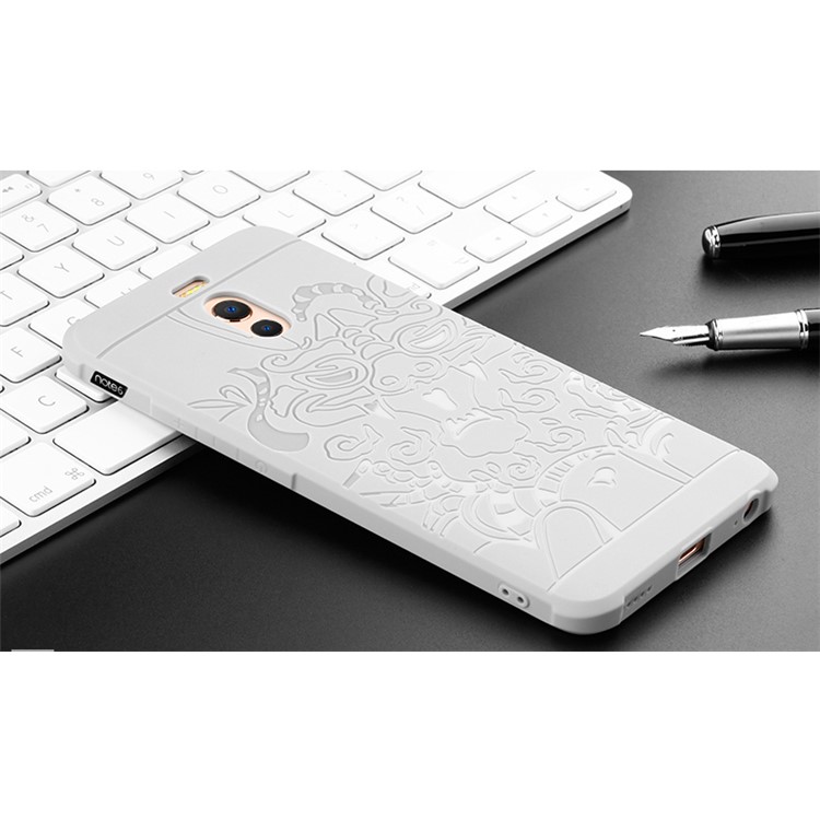 All-wrapped Drop-proof TPU Phone Protective Case for Meizu M6 Note - Dragon / White-2