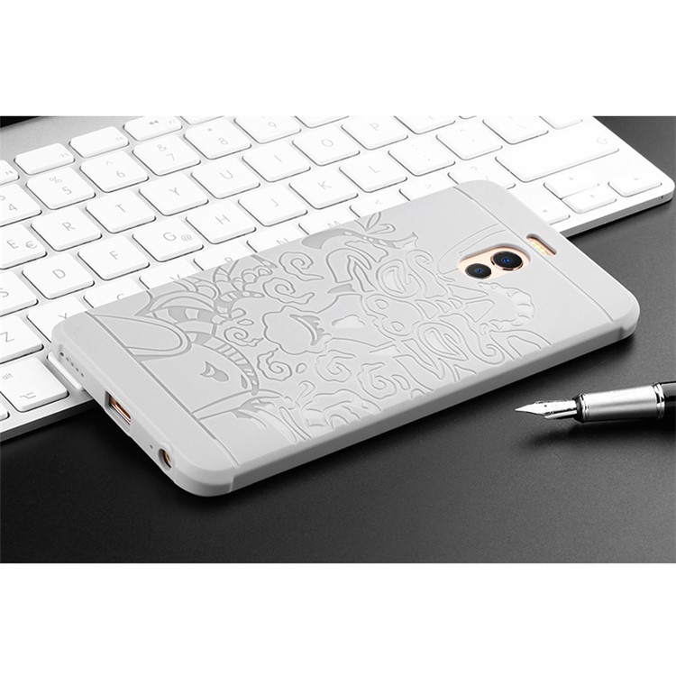 All-wrapped Drop-proof TPU Phone Protective Case for Meizu M6 Note - Dragon / White-3