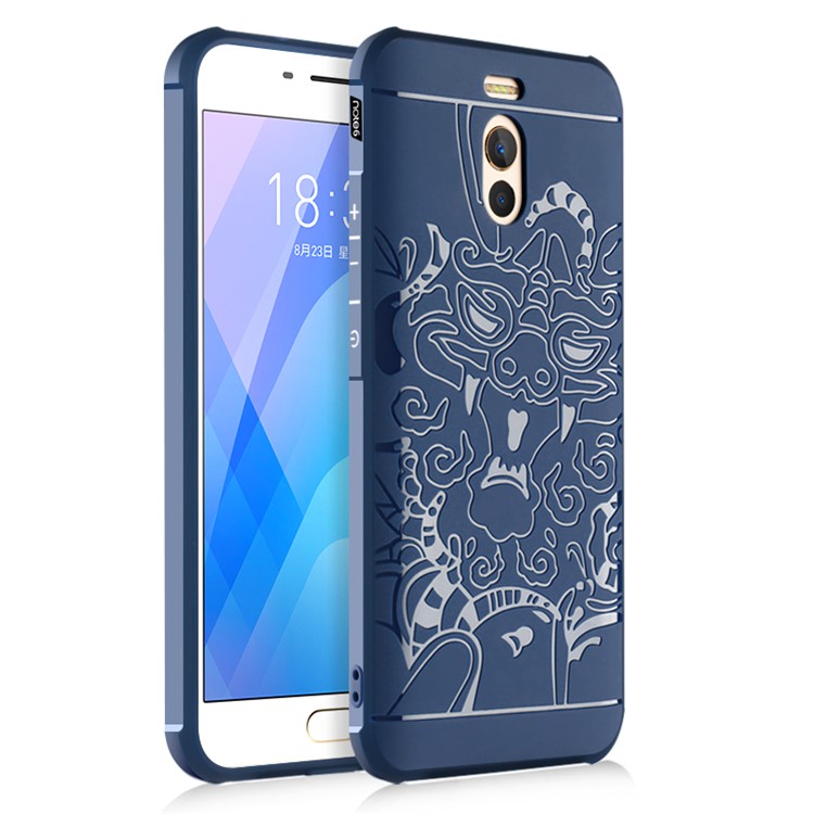For Meizu M6 Note All-wrapped Drop-proof TPU Cover - Dragon / Blue-1