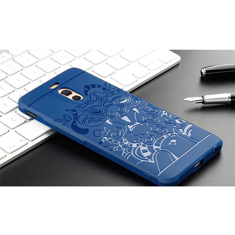For Meizu M6 Note All-wrapped Drop-proof TPU Cover - Dragon / Blue-2