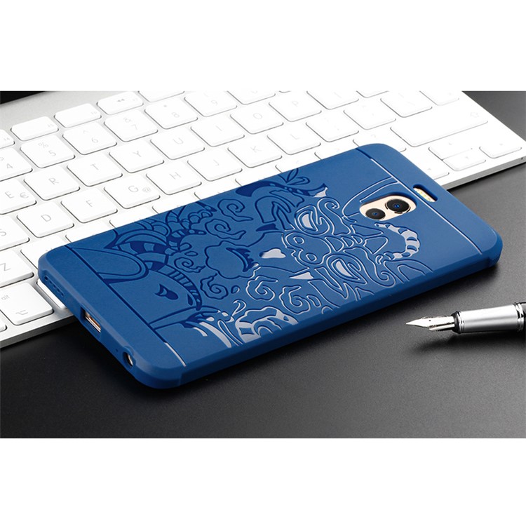 For Meizu M6 Note All-wrapped Drop-proof TPU Cover - Dragon / Blue-3