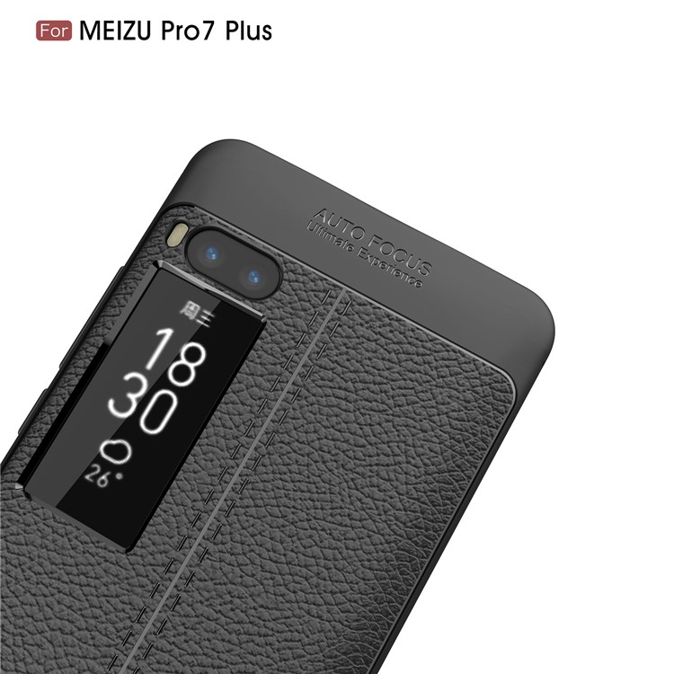 Litchi Grain Soft TPU Back Cover for Meizu PRO 7 Plus - Black-5