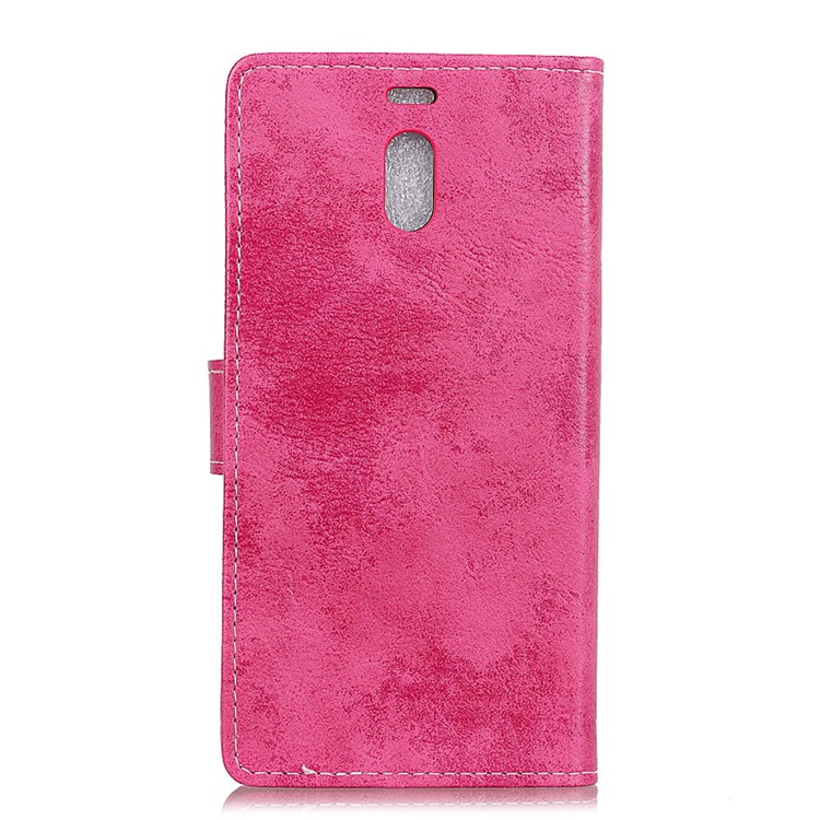 Vintage Style Leather Wallet Stand Phone Shell for Meizu M6 Note - Rose-3
