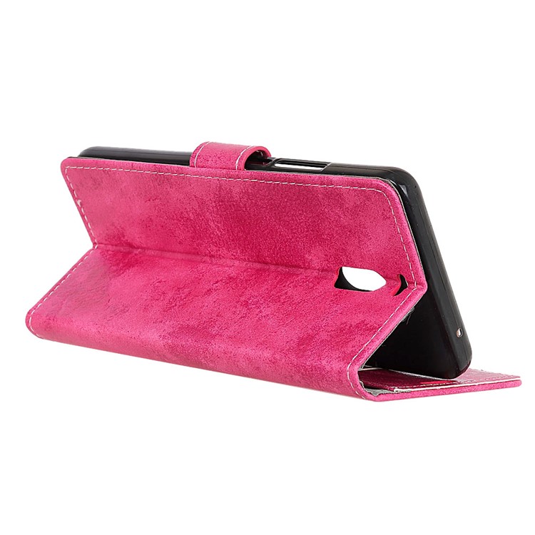 Vintage Style Leather Wallet Stand Phone Shell for Meizu M6 Note - Rose-7