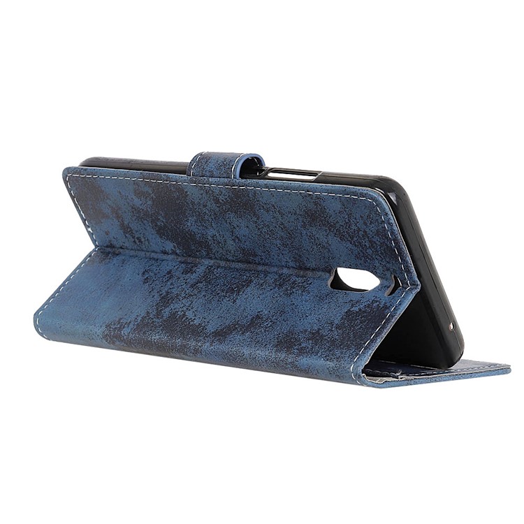 Retro Style Stand Wallet Leather Mobile Phone Cover for Meizu M6 Note - Blue-7