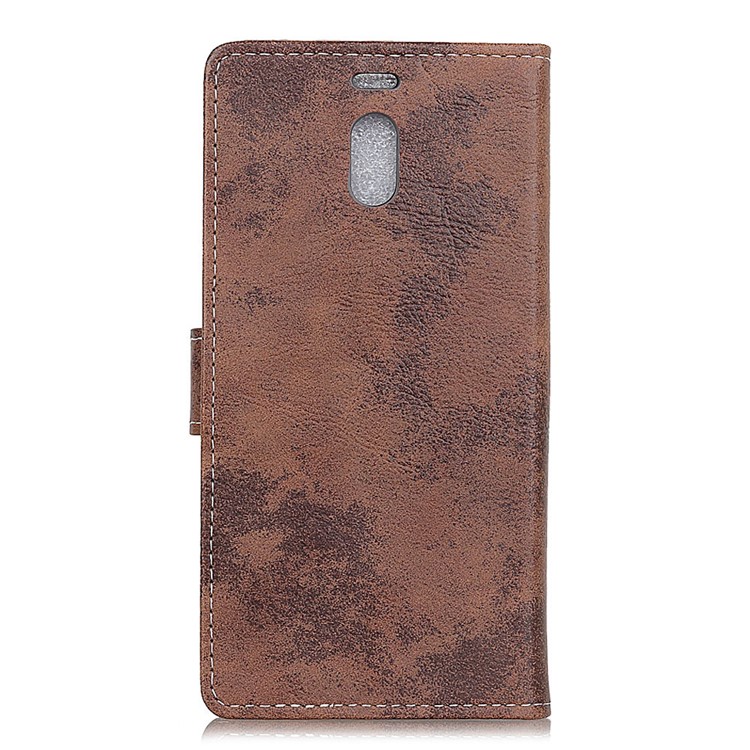 Retro Style PU Leather Card Holder Mobile Phone Shell Case for Meizu M6 Note - Brown-3