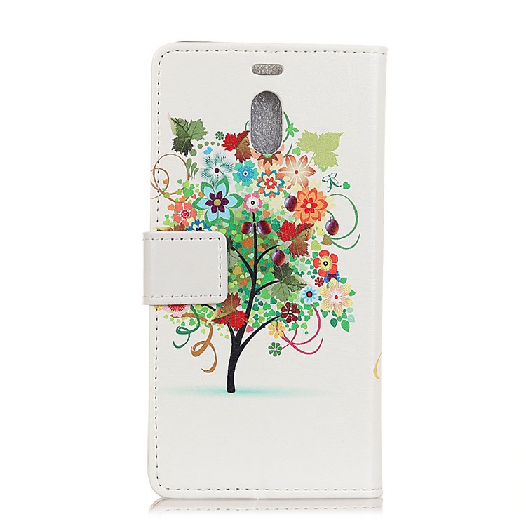 Pattern Printing Wallet Stand Leather Case for Meizu M6 Note - Flower Tree-3