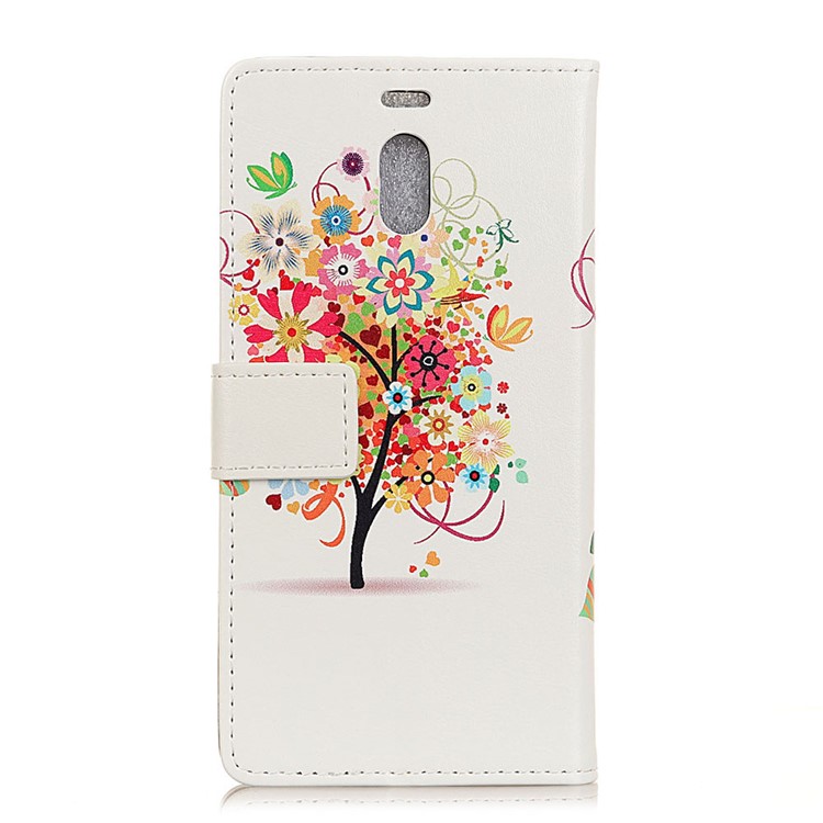Pattern Printing Wallet Leather Phone Cover with Stand for Meizu M6 Note - Colorful Flower Tree-3