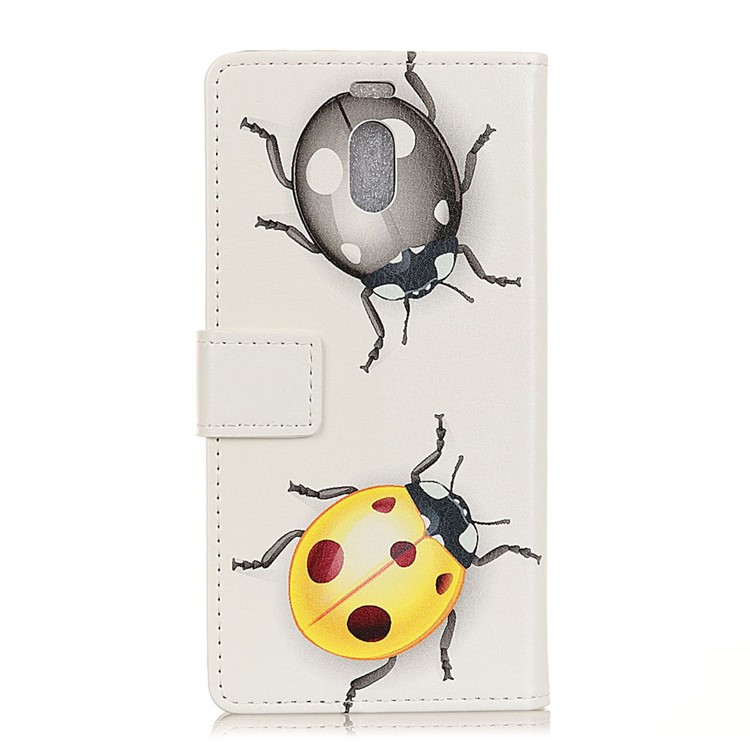 Pattern Printing PU Leather Wallet Stand Mobile Case for Meizu M6 Note - Colorful Ladybirds-3