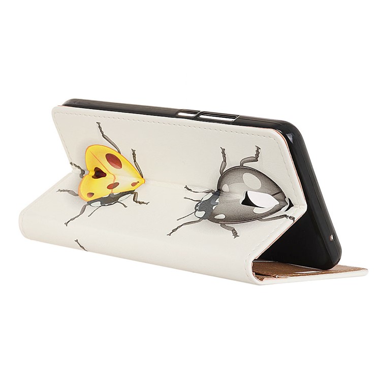 Pattern Printing PU Leather Wallet Stand Mobile Case for Meizu M6 Note - Colorful Ladybirds-4