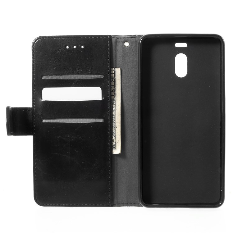 K'TRY Geometric Splicing Series Leather Wallet Stand Mobile Shell for Meizu M6 Note - Black-6