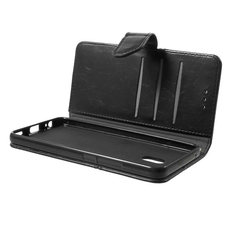 K'TRY Geometric Splicing Series Leather Wallet Stand Mobile Shell for Meizu M6 Note - Black-7