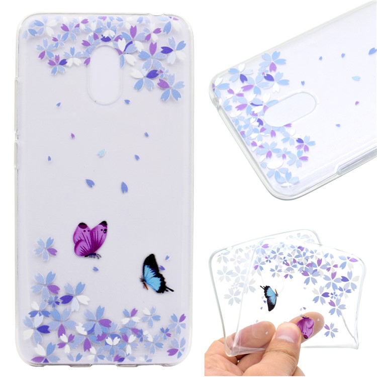 For Meizu M6 Soft TPU Ultra Patterned Ultra-thin Phone Cover - Two Butterflies-1