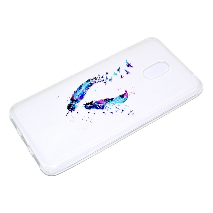 For Meizu M6 Soft TPU Ultra Patterned Ultra-thin Phone Casing Cover - Colorful Feathers-3
