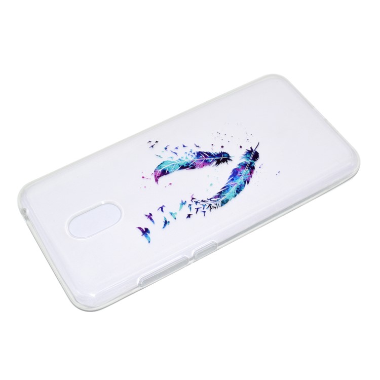 For Meizu M6 Soft TPU Ultra Patterned Ultra-thin Phone Casing Cover - Colorful Feathers-4