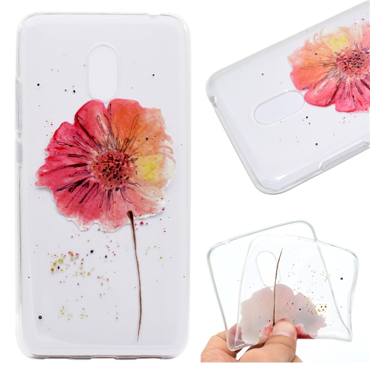 For Meizu M6 Soft TPU Ultra Patterned Ultra-thin Cellphone Cover - Vivid Flower-1