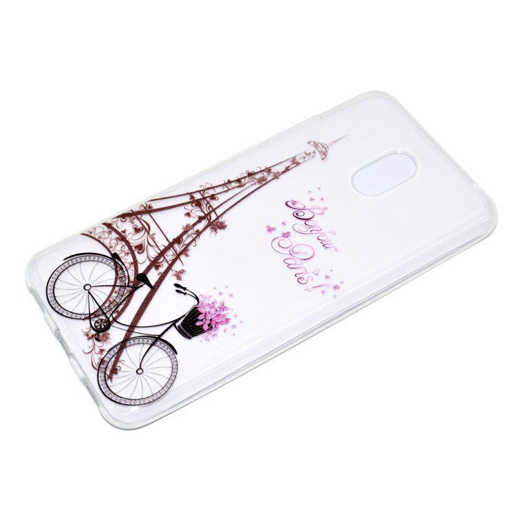 For Meizu M6 Soft TPU Ultra Patterned Ultra-thin Cellphone Casing - Tower and Bicycle-3