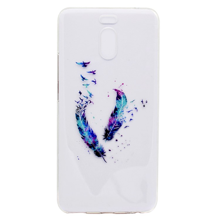 Ultra-thin Patterned Soft TPU Back Mobile Phone Protective Cover Case for Meizu M6 Note - Feather-2