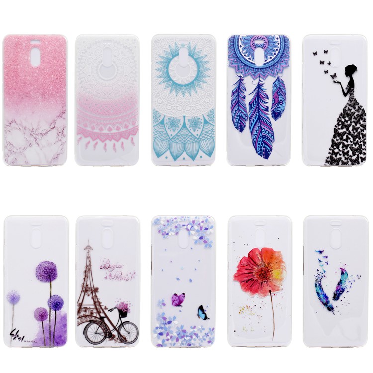 Ultra-thin Patterned Soft TPU Back Mobile Phone Protective Cover Case for Meizu M6 Note - Feather-6