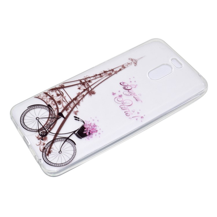 Ultra-thin Patterned Soft TPU Back Mobile Phone Protective Case for Meizu M6 Note - Eiffel Tower and Bike-3
