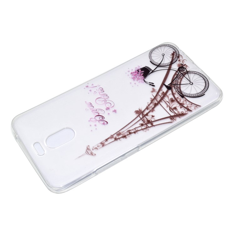Ultra-thin Patterned Soft TPU Back Mobile Phone Protective Case for Meizu M6 Note - Eiffel Tower and Bike-4
