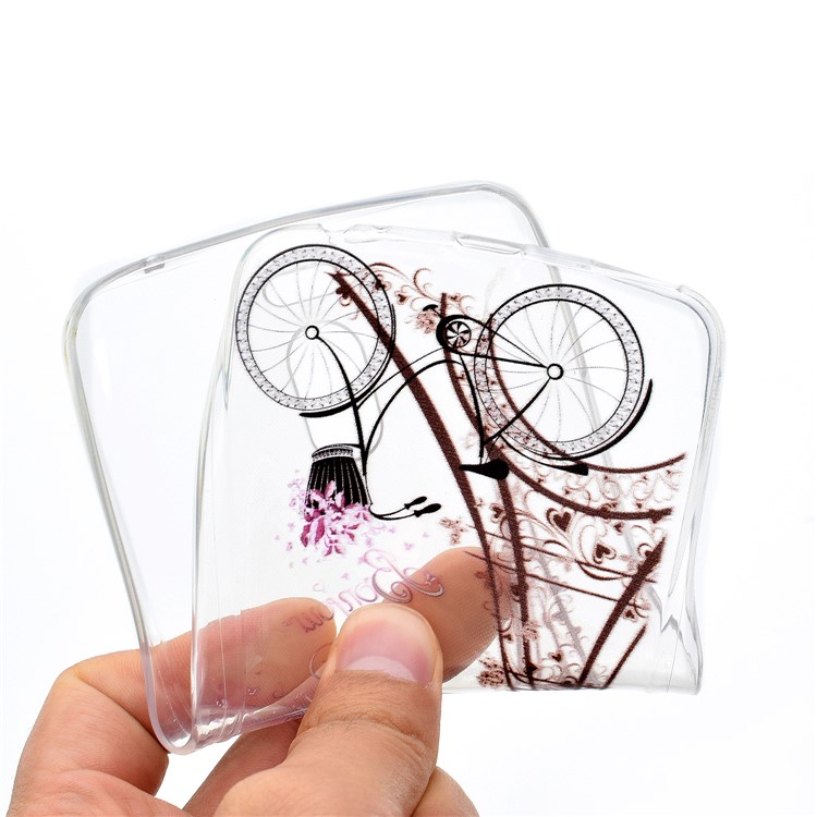 Ultra-thin Patterned Soft TPU Back Mobile Phone Protective Case for Meizu M6 Note - Eiffel Tower and Bike-5