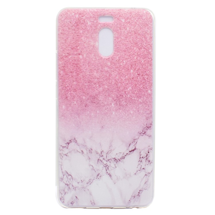 Ultra-thin Patterned Soft TPU Back Mobile Phone Protective Casing for Meizu M6 Note - Pink Marble Pattern-2
