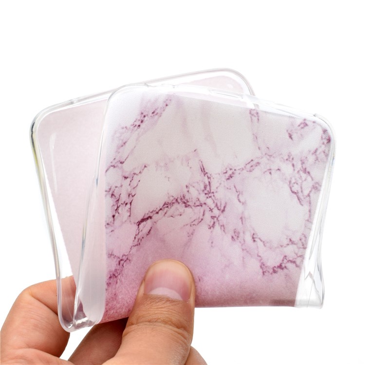 Ultra-thin Patterned Soft TPU Back Mobile Phone Protective Casing for Meizu M6 Note - Pink Marble Pattern-5
