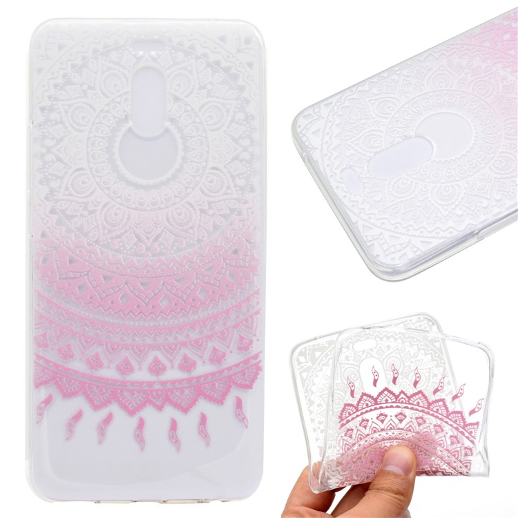 Ultra-thin Patterned Soft TPU Back Mobile Phone Protective Shell for Meizu M6 Note - Pink Mandala-1