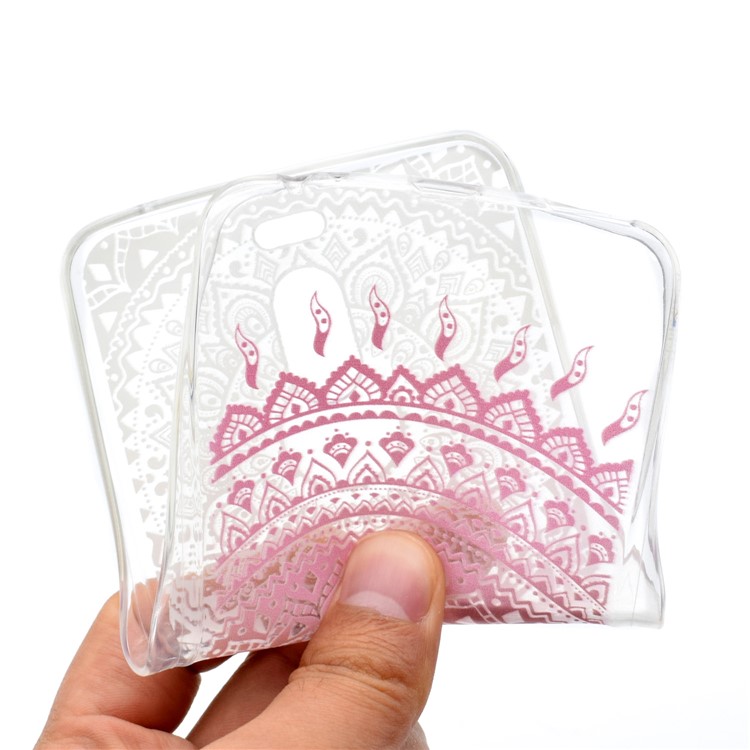 Ultra-thin Patterned Soft TPU Back Mobile Phone Protective Shell for Meizu M6 Note - Pink Mandala-5