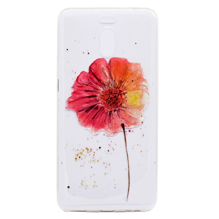 Ultra-thin Patterned Soft TPU Back Mobile Phone Cover for Meizu M6 Note - Red Flowers-2