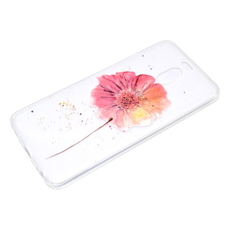 Ultra-thin Patterned Soft TPU Back Mobile Phone Cover for Meizu M6 Note - Red Flowers-3