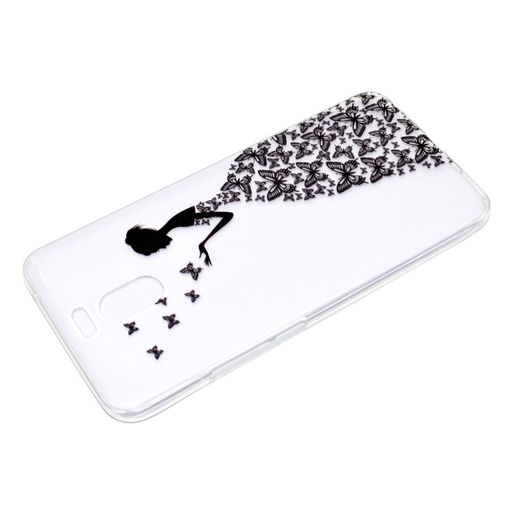 Ultra-thin Patterned Soft TPU Back Mobile Phone Case for Meizu M6 Note - Butterfly Girl-4