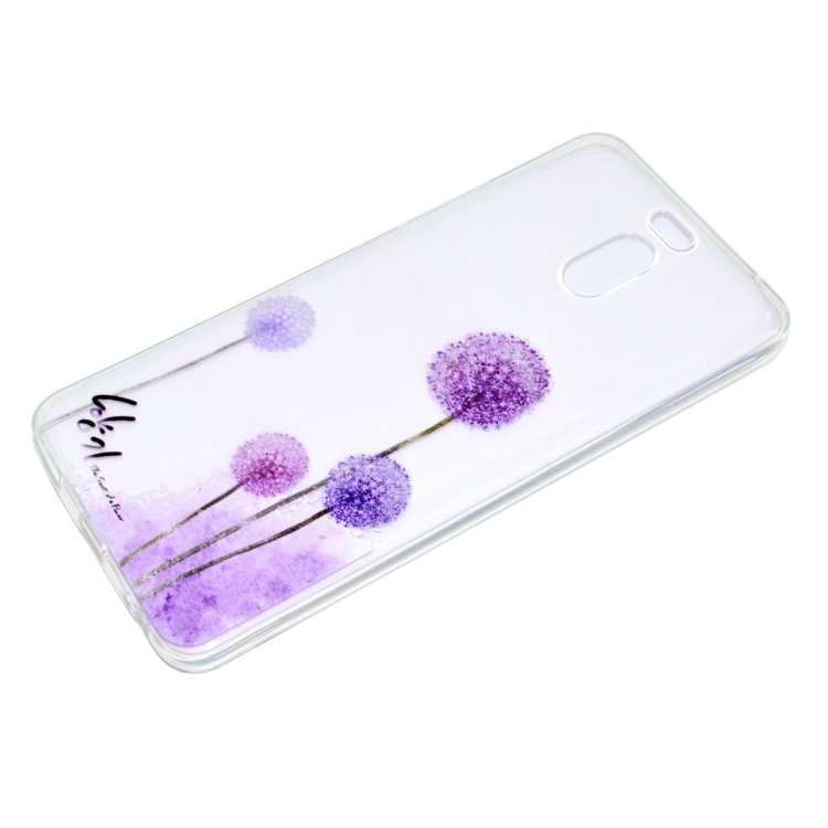 Ultra-thin Patterned Soft TPU Back Cellphone Case for Meizu M6 Note - Purple Dandelions-3