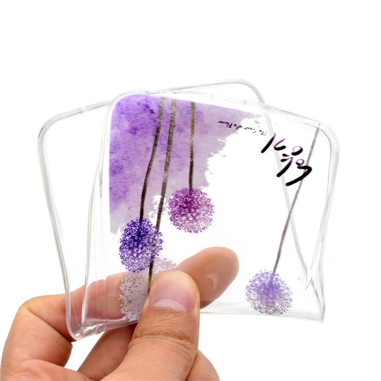 Ultra-thin Patterned Soft TPU Back Cellphone Case for Meizu M6 Note - Purple Dandelions-5