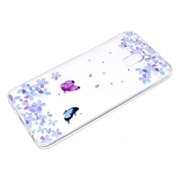 Ultra-thin Patterned Soft TPU Back Cellphone Cover for Meizu M6 Note - Two Butterflies-3