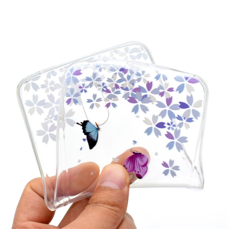 Ultra-thin Patterned Soft TPU Back Cellphone Cover for Meizu M6 Note - Two Butterflies-5