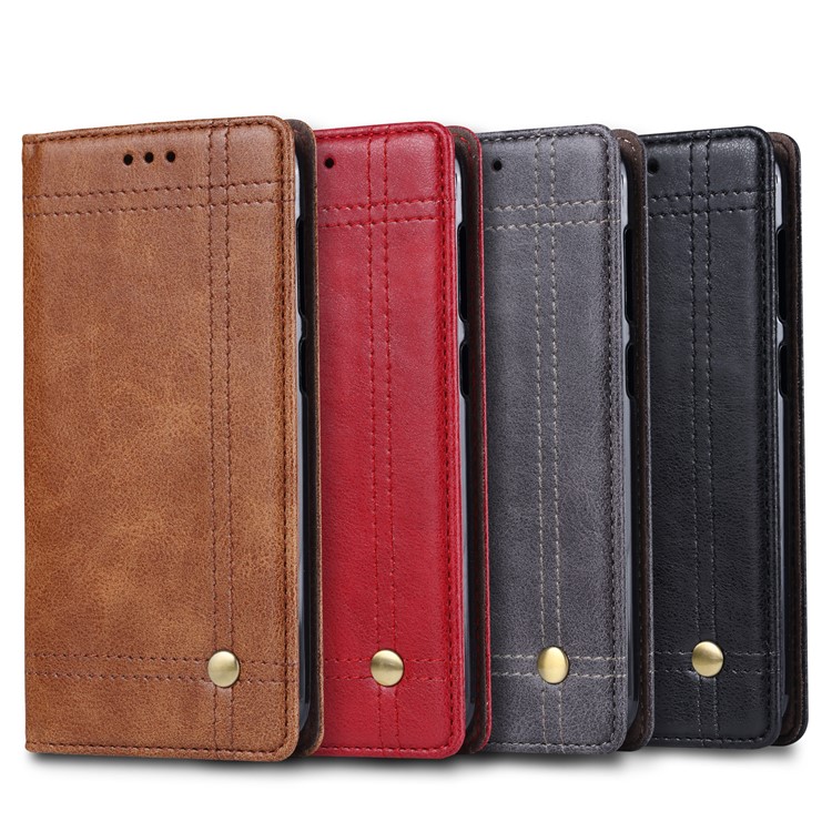 Retro Style Auto-absorbed Wallet Leather Case for Meizu M5A - Black-3