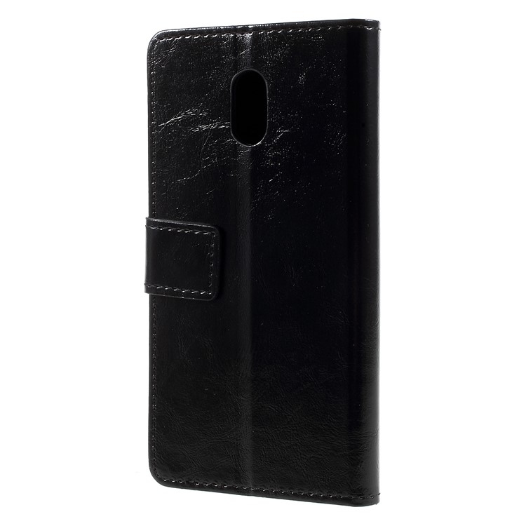 Crazy Horse Texture PU Leather Magnetic Wallet Cover Case for Meizu M6 - Black-2