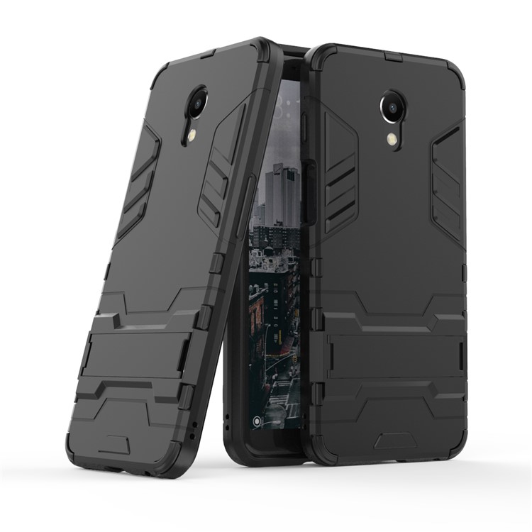 Cool Guard Kickstand Hybrid PC TPU Phone Case for Meizu M6s - Black-1