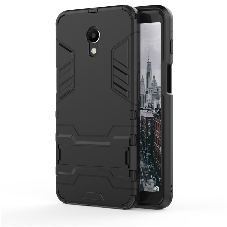 Cool Guard Kickstand Hybrid PC TPU Phone Case for Meizu M6s - Black-2