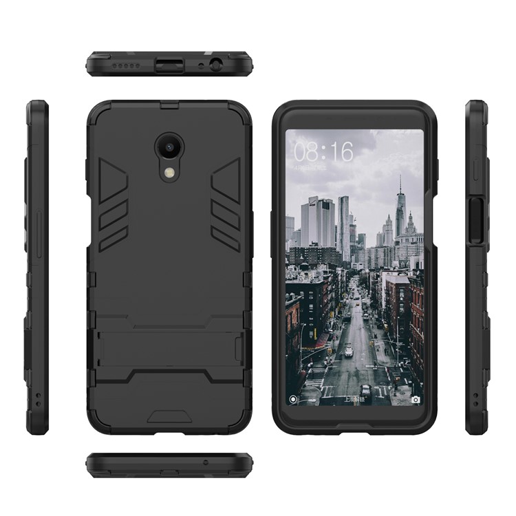 Cool Guard Kickstand Hybrid PC TPU Phone Case for Meizu M6s - Black-3